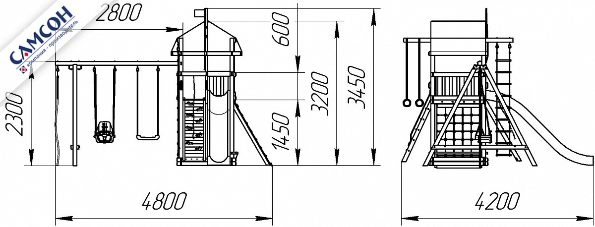 Детская деревянная площадка САМСОН Тасмания Комби в Воронеже